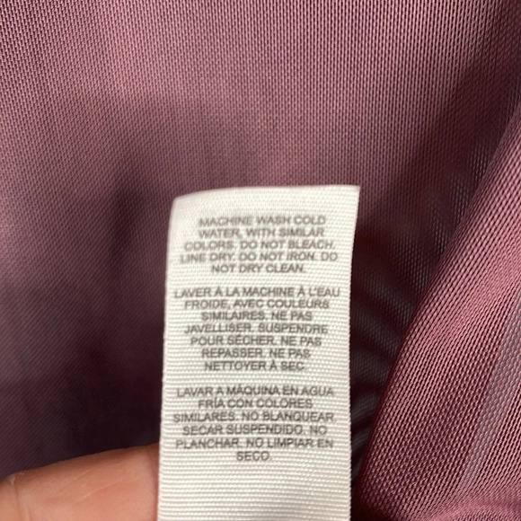 GARAGE Mesh T-Shirt Plum Purple Short Sleeve Crewneck Raw Hem Stretch Size L - Picture 9 of 11